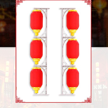 400东瓜三连灯笼串 LED亚克力发光景观灯笼 大红喜庆广告灯笼定制