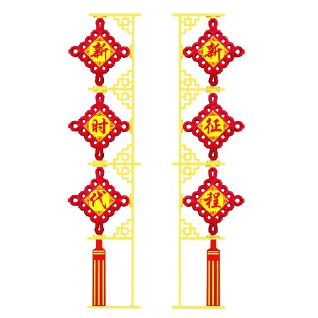 三连串中国结灯大LED节日中国结景观灯 喜庆发光中国结挂件装饰