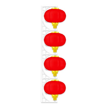 磨砂灯笼四连串节日喜庆大红灯笼led发光南瓜灯笼街道路灯杆挂件